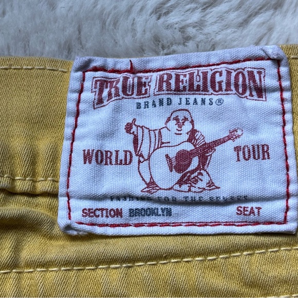 True Religion Yellow Joey Cut Off Shorts Sz 26 - Picture 5 of 8